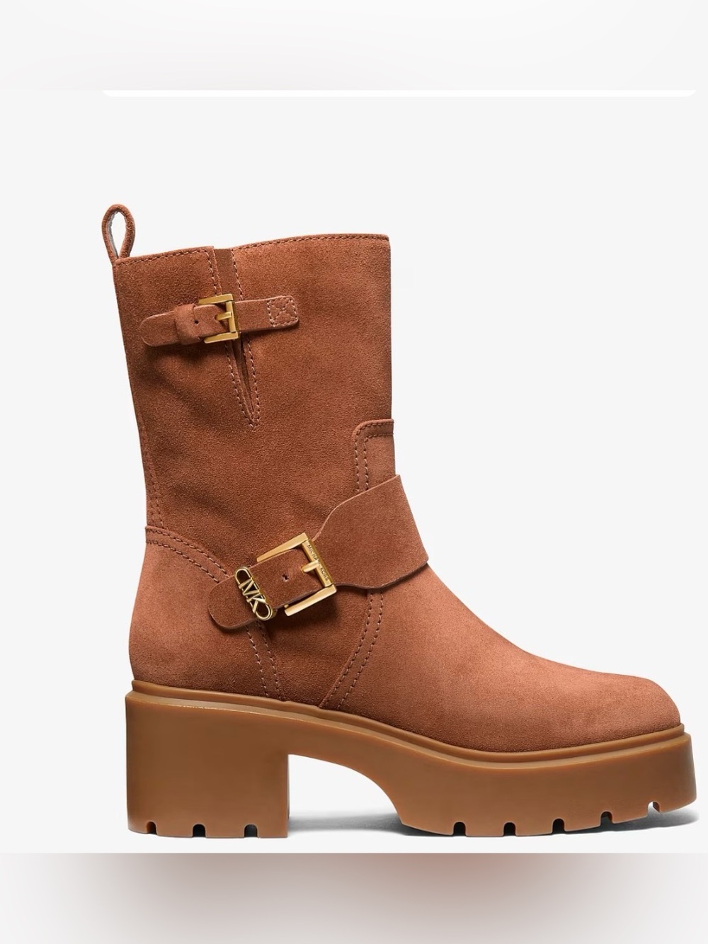 MICHAEL MICHAEL KORS PERRY SUEDE BOOTS IN LUGGAGE 9